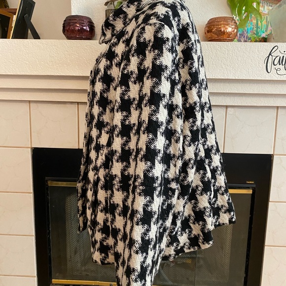 Lane Bryant Houndstooth Front Zipper Jacket, Dressy, Blk, White, Size 24 - Picture 8 of 12
